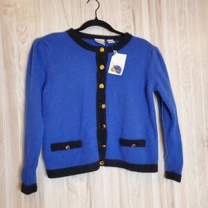 Hasting & Smith Vtg Grannycore Career Cobalt Blue Beaded Wool/Angora Sweater P/M